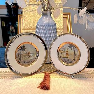 Chokin - Hawaii & Bahamas - Beautiful Collector Plates - Made in Japan